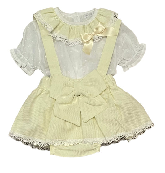 Lemon bow dress set